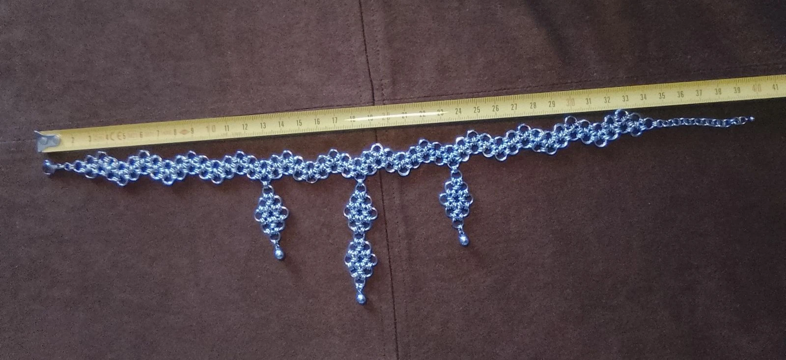 Off-shoulder "lace" Japanese chainmail choker necklace – photo 5